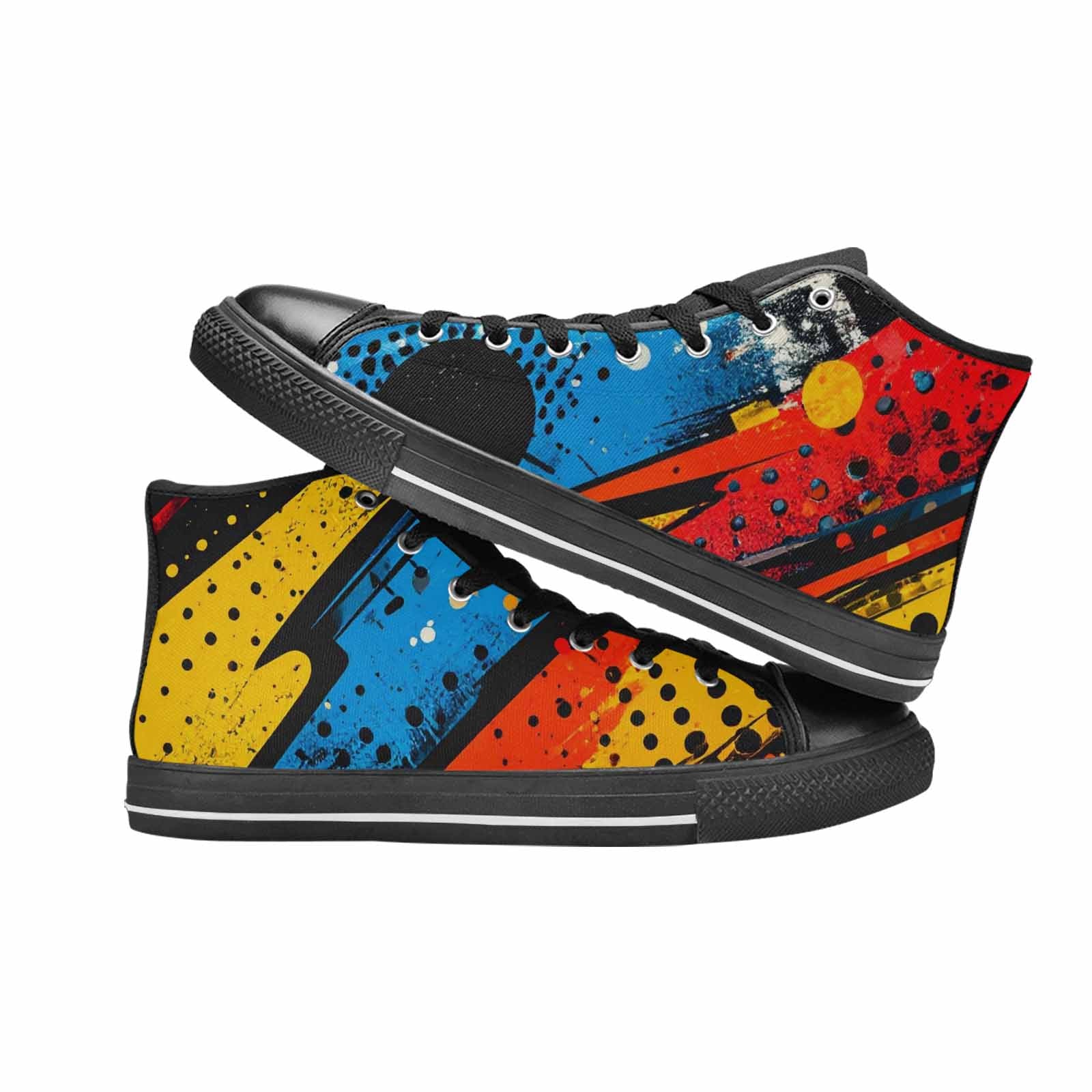 WOMEN'S Comic Book Halftone High Top Canvas Y2K Sneakers