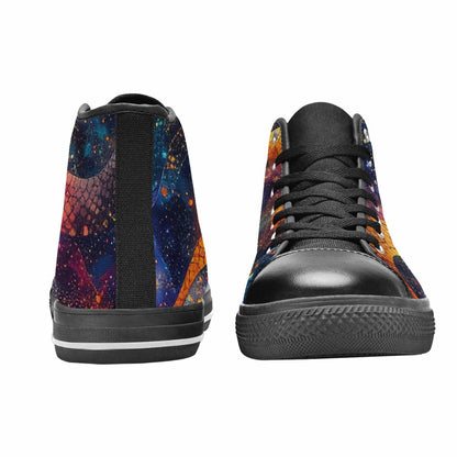 MEN'S Galaxy Snake Print High Top Canvas Surreal Sneakers