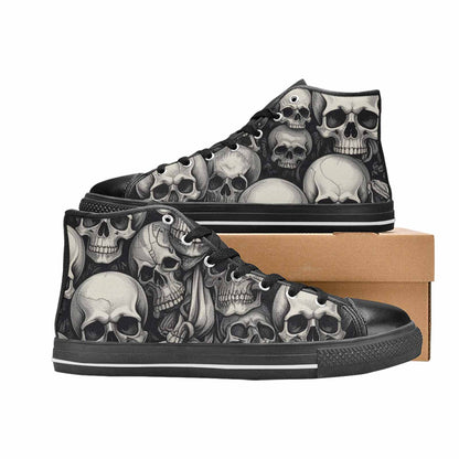MEN'S Skulls - Classic High Top Canvas Vibrant Chaos Sneakers