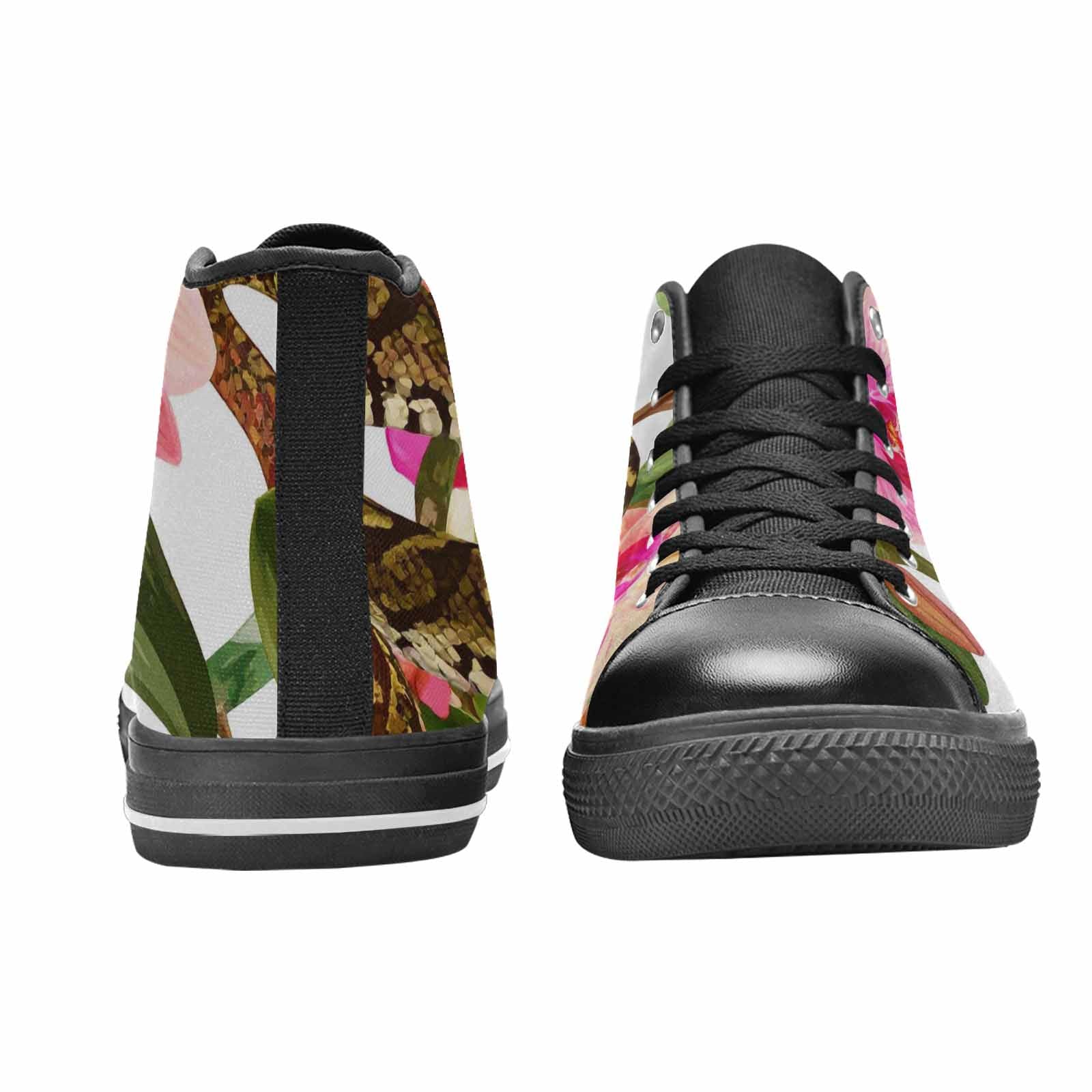 MEN'S Floral Snake Print High Top Canvas Cottagecore Custom Shoes