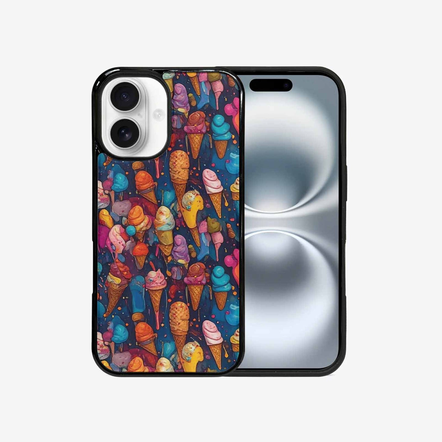 iPhone 16 Case — Ice Cream Motif Ice Cream Motifs, Custom Print Case Cover