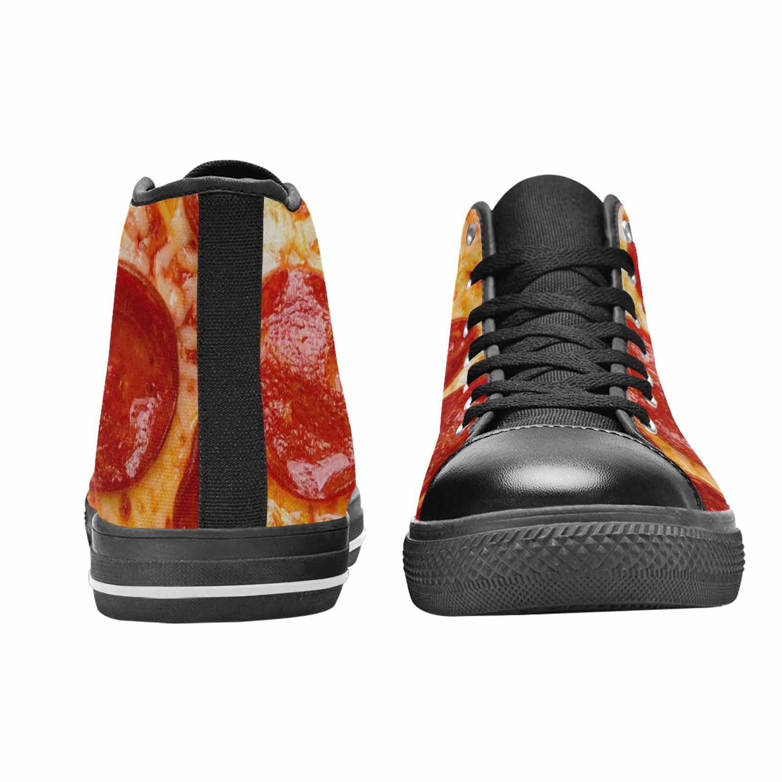 MEN'S Pepperoni Pizza Print High Top Canvas Dark Academia Custom Shoes