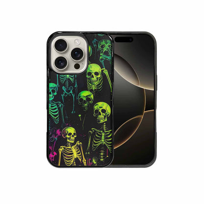 iPhone 16 Pro Case — Skeletons Neon Green Glowskele, Personalized Phone Case