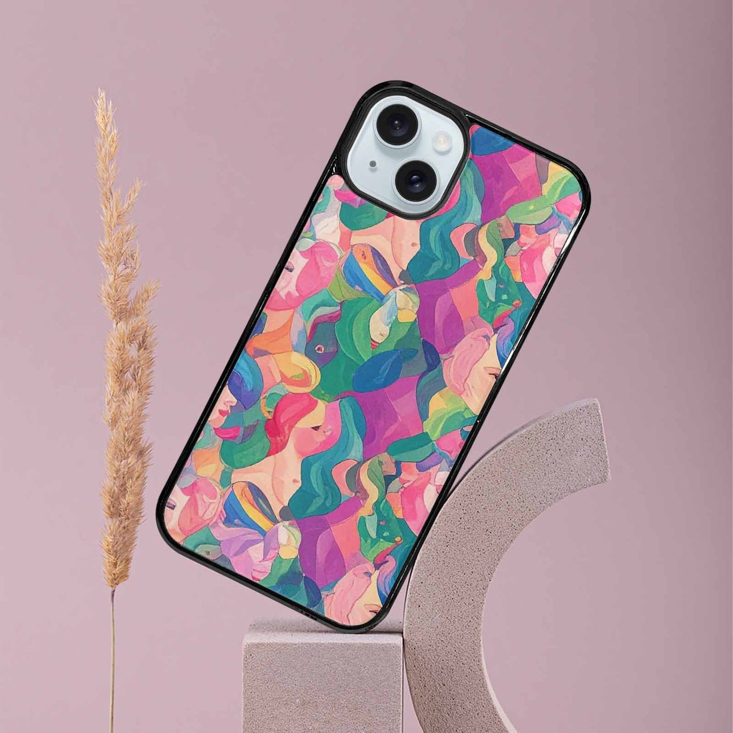 iPhone 15 Plus Case — Polysexual Flag Color Theme Small Rainbow, Custom Print Case Cover