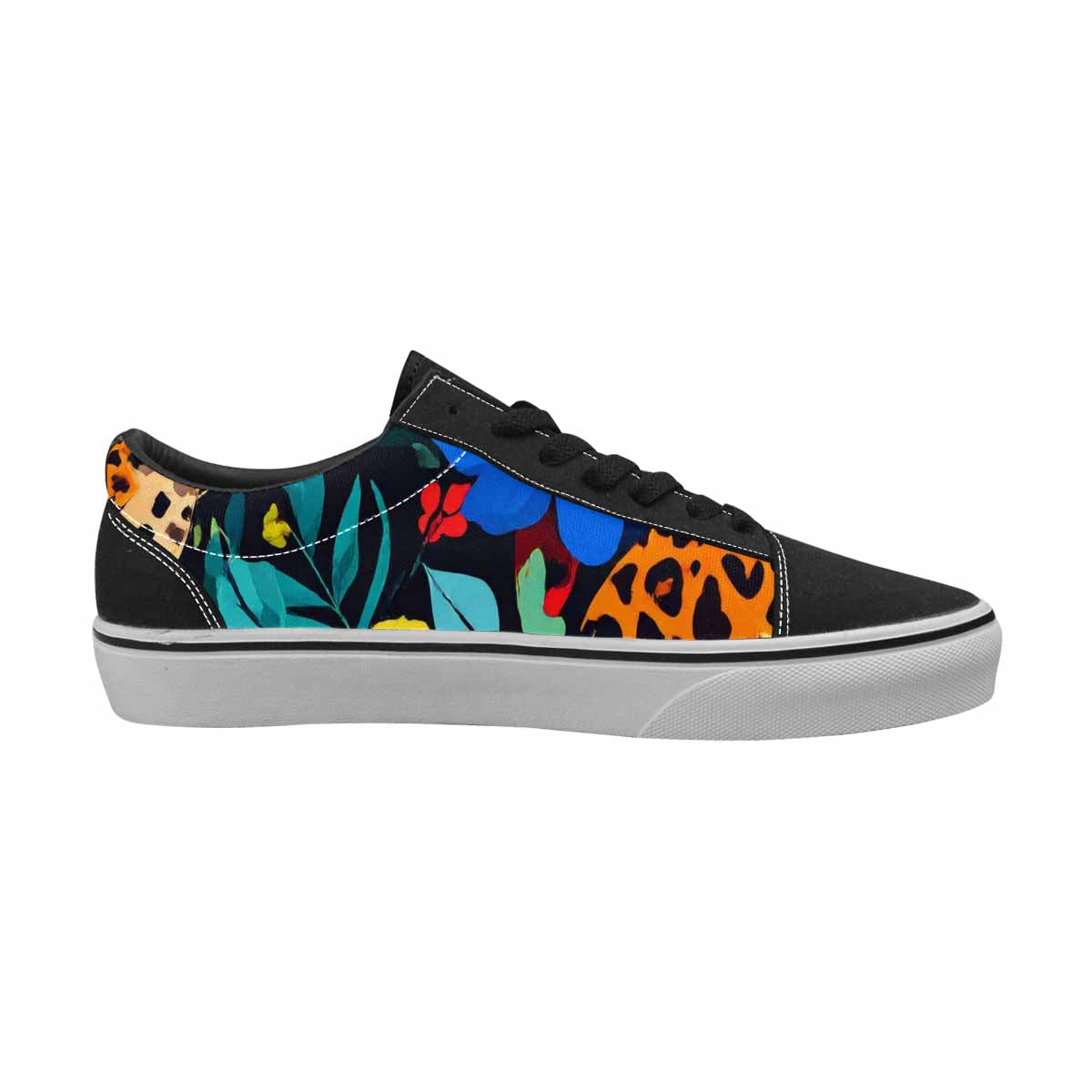 MEN'S Leopard Print Floral Canvas Lace-Up Vivid Sneakers