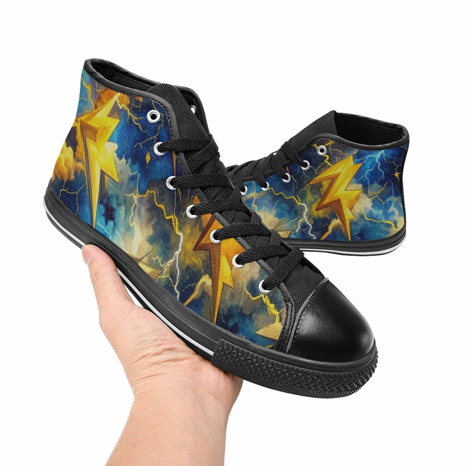 WOMEN'S Lightning Bolt High Top Canvas Cottagecore Shoes