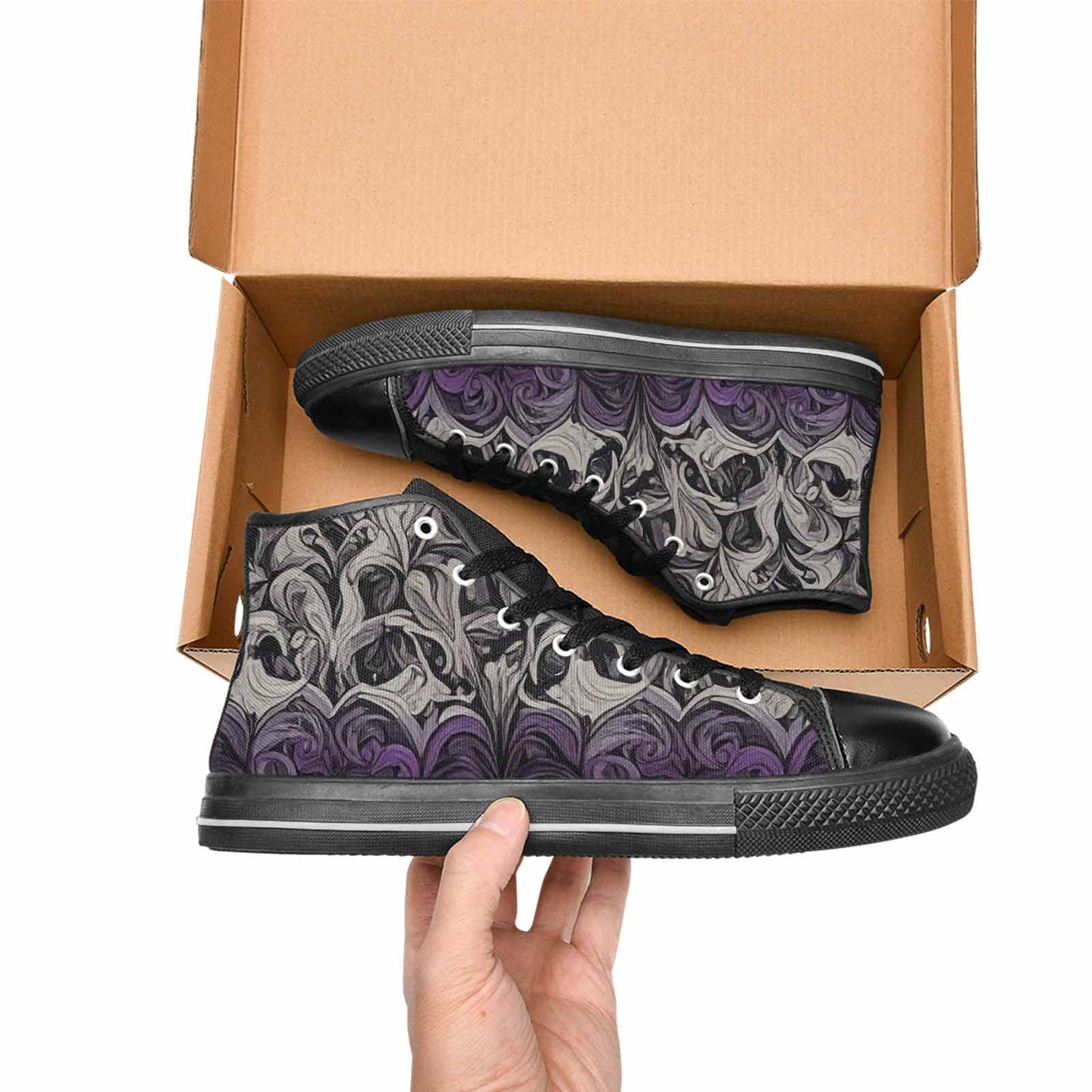 MEN'S Asexual Flag Color High Top Canvas Dreamcore Custom Sneakers