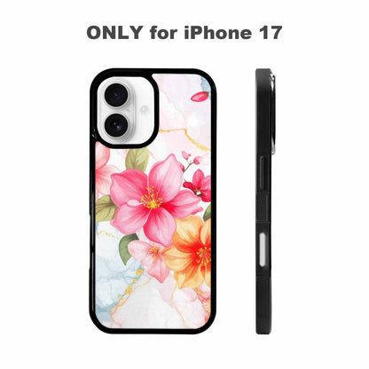 iPhone 17 Case — Marble Floral Art Seamless Floral, Customized Protective Case