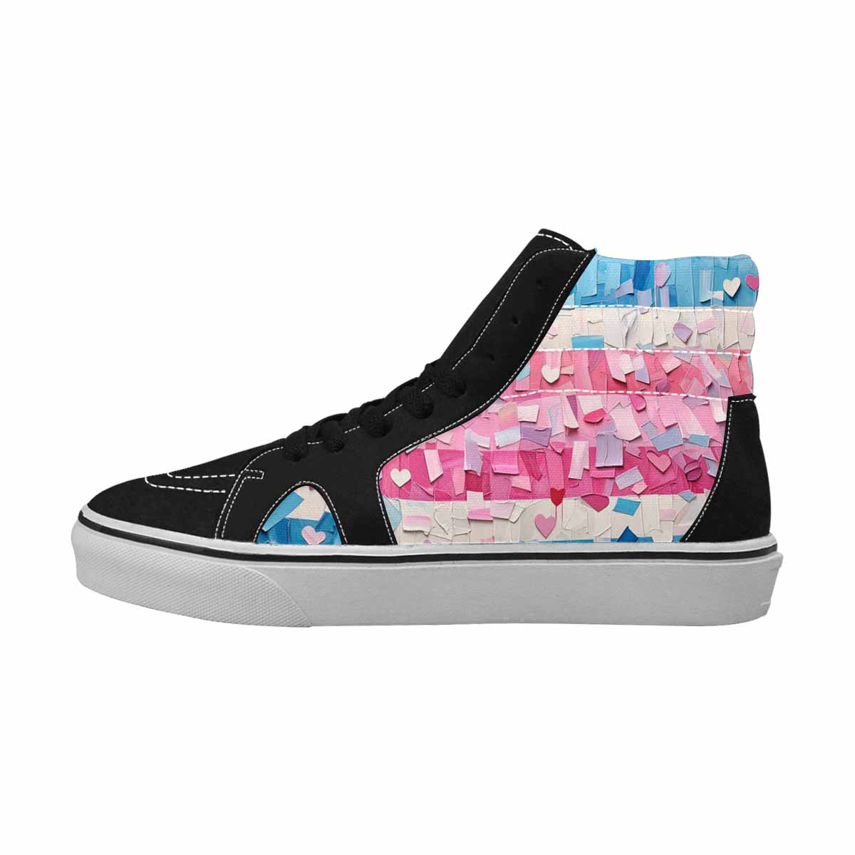 MEN'S Transgender Pride Flag High Top Canvas Vivid Sneakers