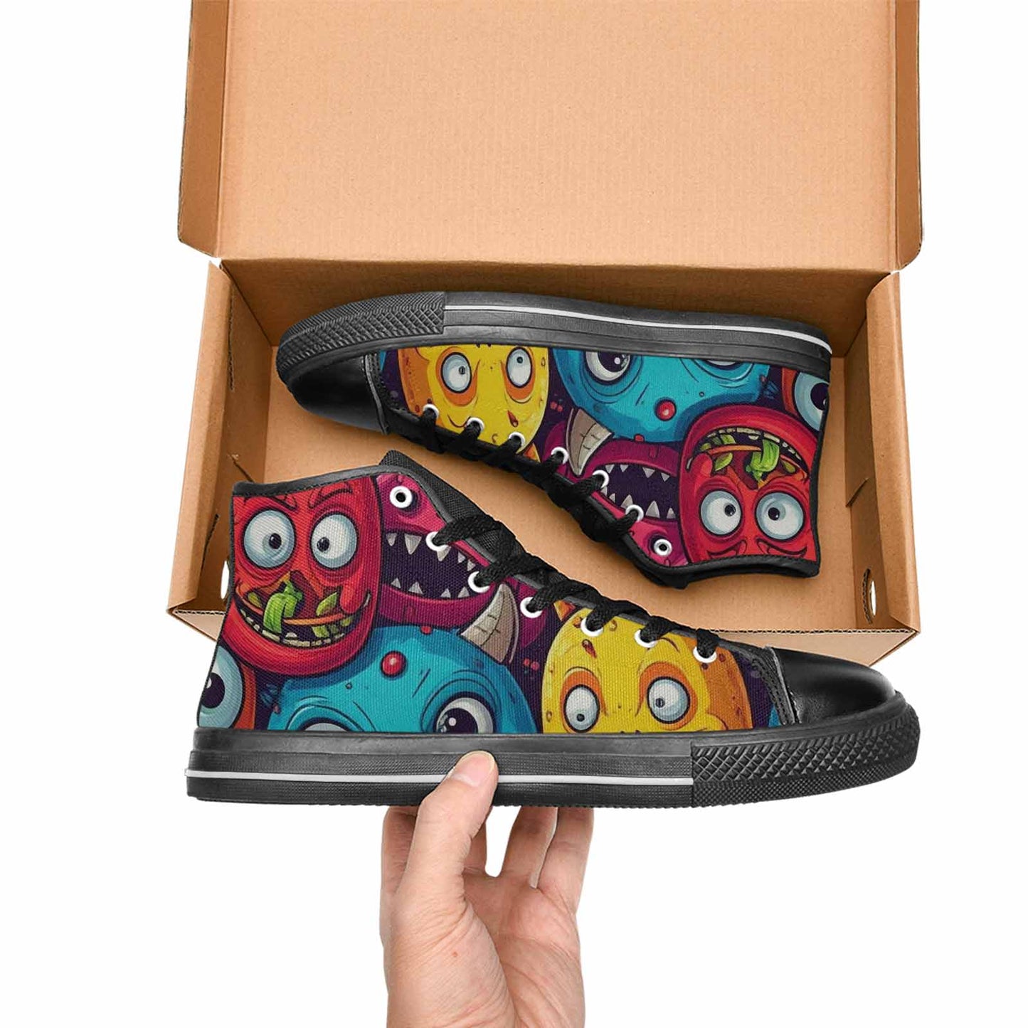 MEN'S Cartoon Monster Character High Top Canvas Dreamcore Custom Shoes