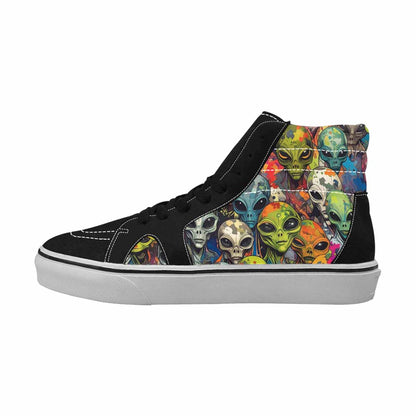 MEN'S Aliens × Camo Aliens High Top Canvas Neon Fantasy Custom Shoes