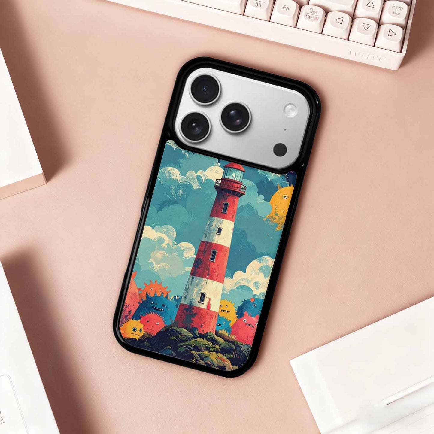 iPhone 17 Pro Case — Vintage Monsters Lighthouse Retro Vintage, Unique Phone Case Design