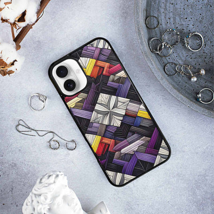 iPhone 16 Plus Case — Asexual Flag Color Theme Small Rainbow, Unique Phone Case Design
