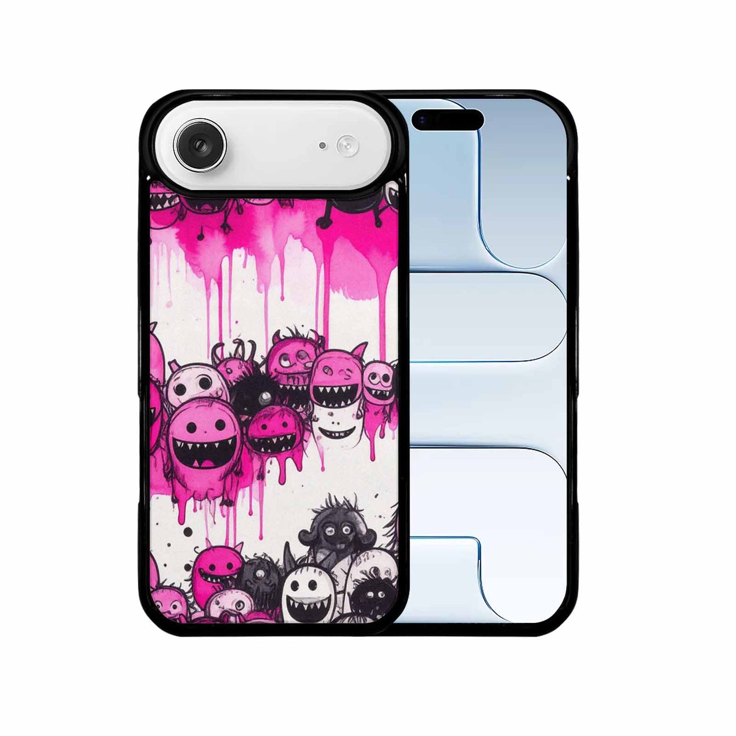 iPhone 17 Air Case — Black Pink Ink Monsters General Cartoon, Custom Phone Case