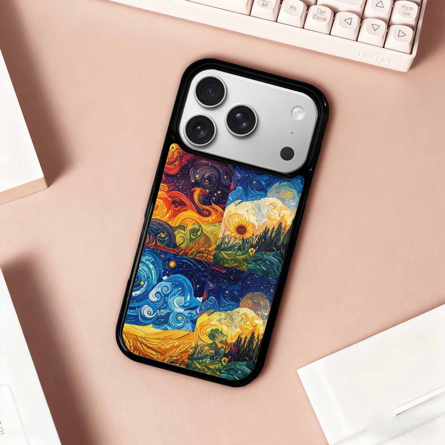 iPhone 17 Pro Case — Small Van Gogh Style Swirl Galaxy, Custom Made Phone Cover
