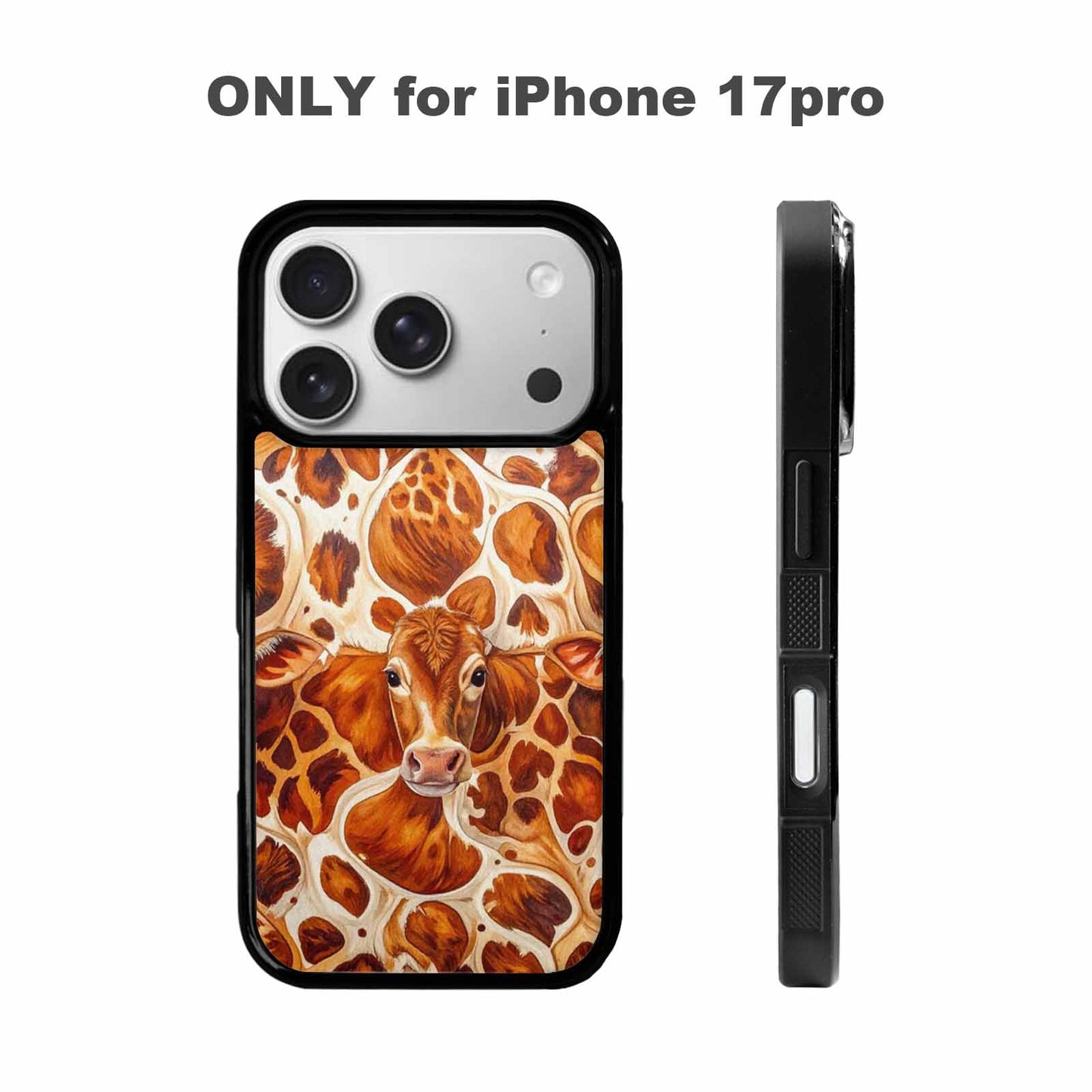 iPhone 17 Pro Case — Small Cow Animal Print Skin Animal, Custom Print Case Cover