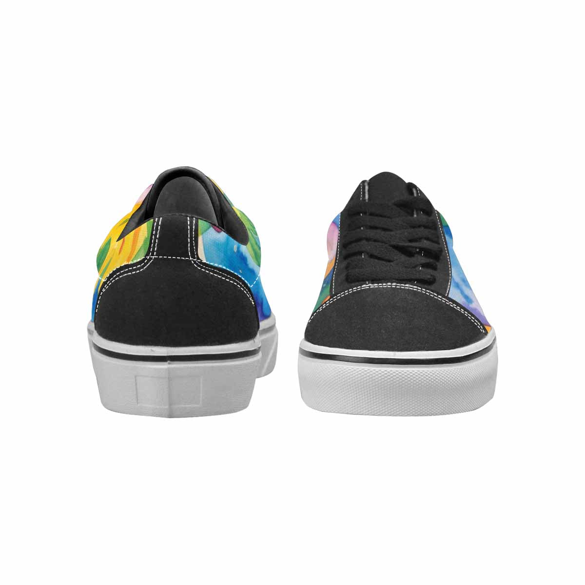 WOMEN'S Smiley Facessmiley Faces  Lace-Up Canvas Melting Art Custom Sneakers