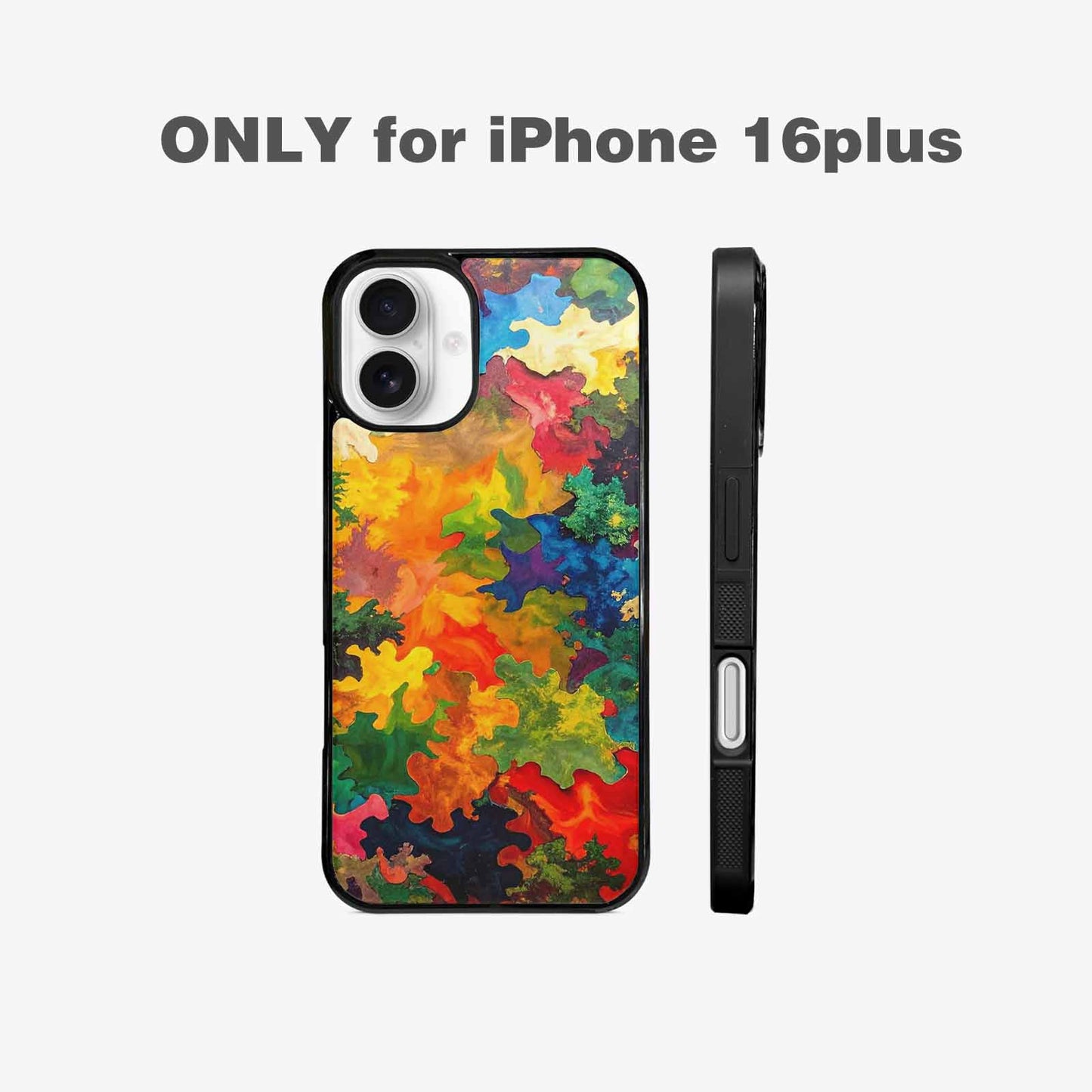 iPhone 16 Plus Case — Camo Patches Full Color Vibrant Camo, Custom Art Phone Cover
