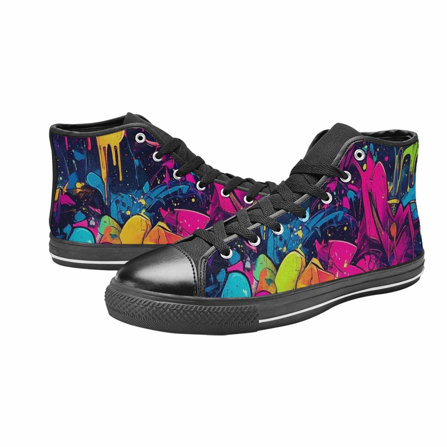 WOMEN'S Paint Splatter High Top Canvas Vivid Sneakers
