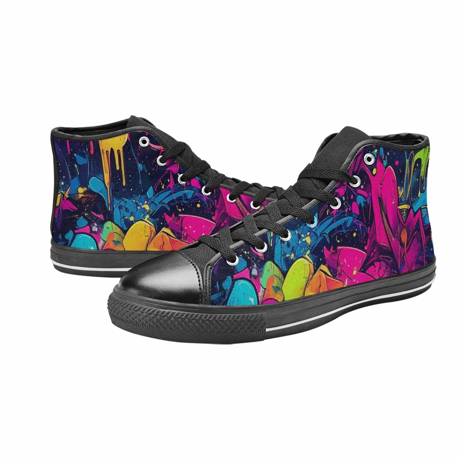 WOMEN'S Paint Splatter High Top Canvas Vivid Sneakers