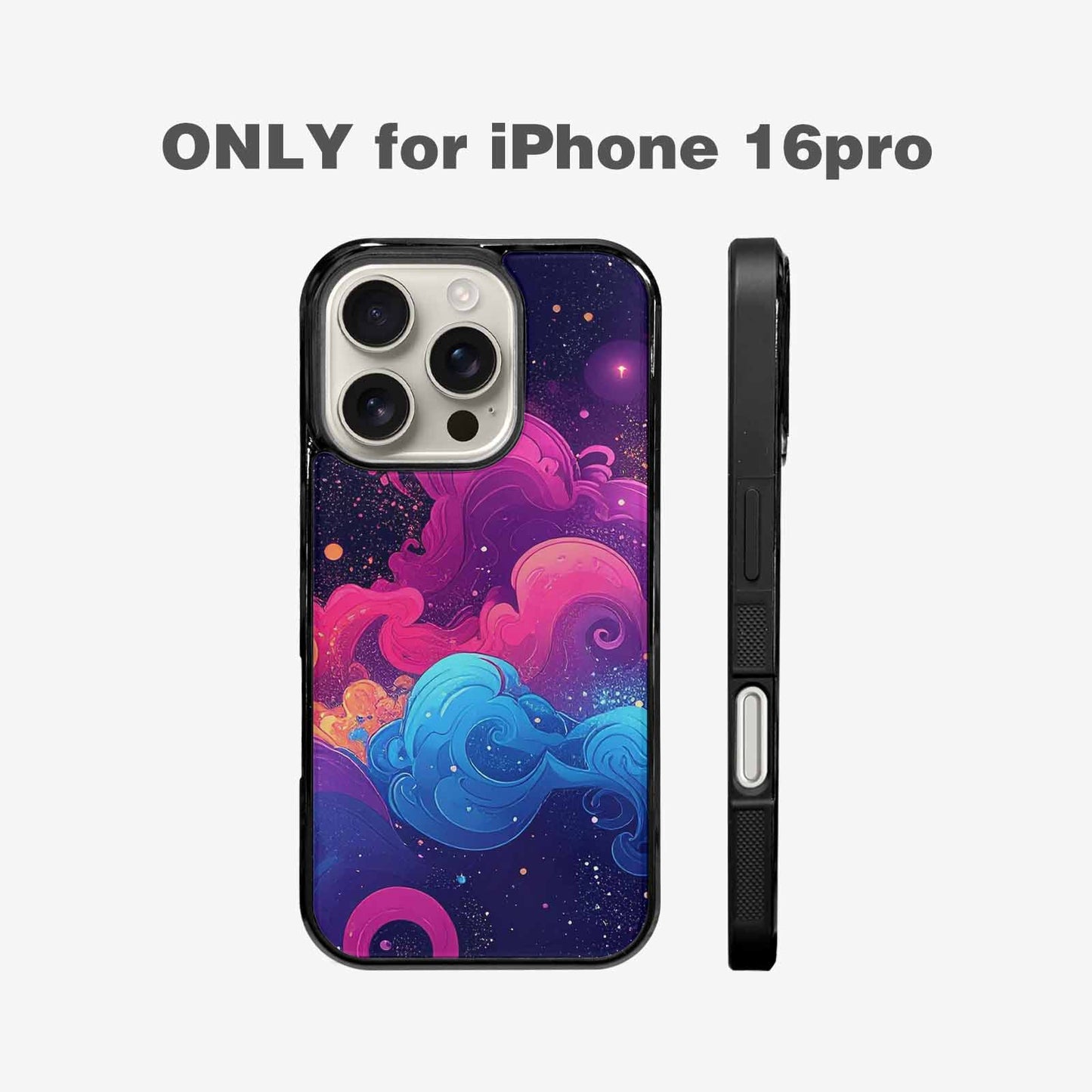 iPhone 16 Pro Case — Rose Galaxy Art Seamless Pattern Vibrant, Custom Made Phone Cover