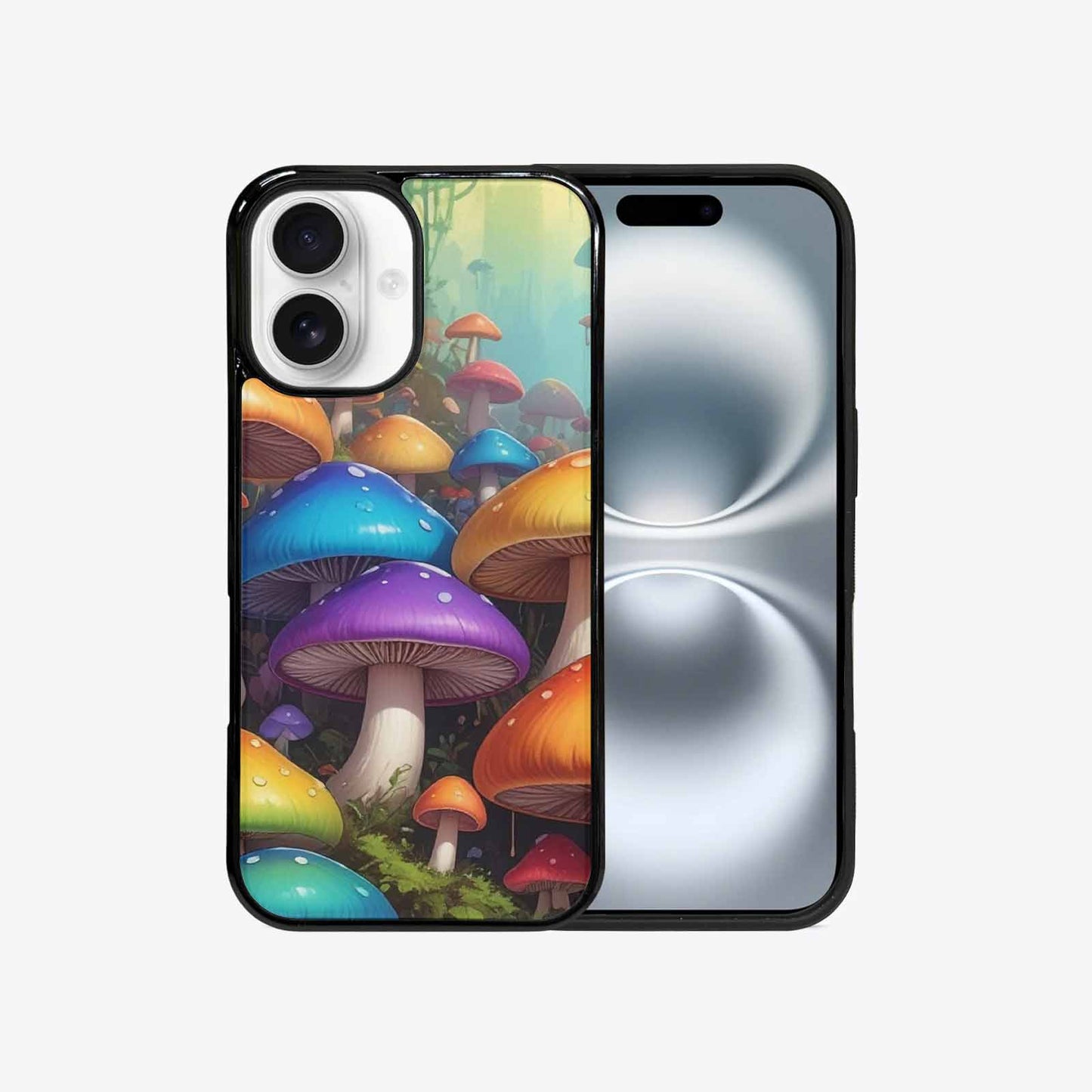 iPhone 16 Case — Overlapping Endlessly No Empty Space Mushrooms, Custom Phone Case
