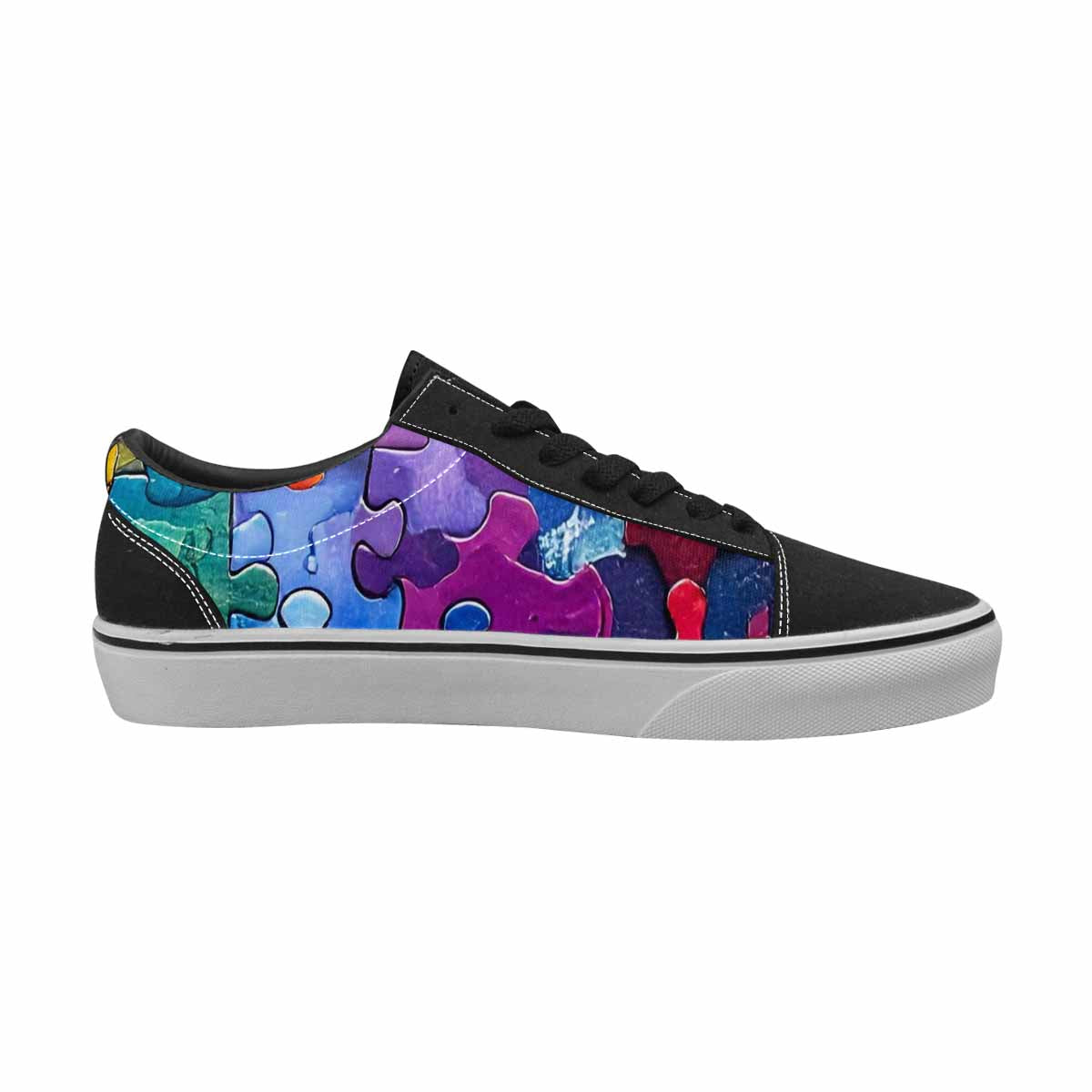 WOMEN'S Autism Puzzle Pieces Lace-Up Canvas Y2K Custom Shoes