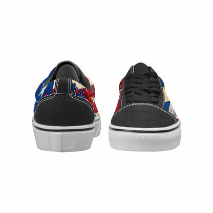 WOMEN'S Patriotic Stars Stripes Lace-Up Canvas Melting Art Custom Sneakers
