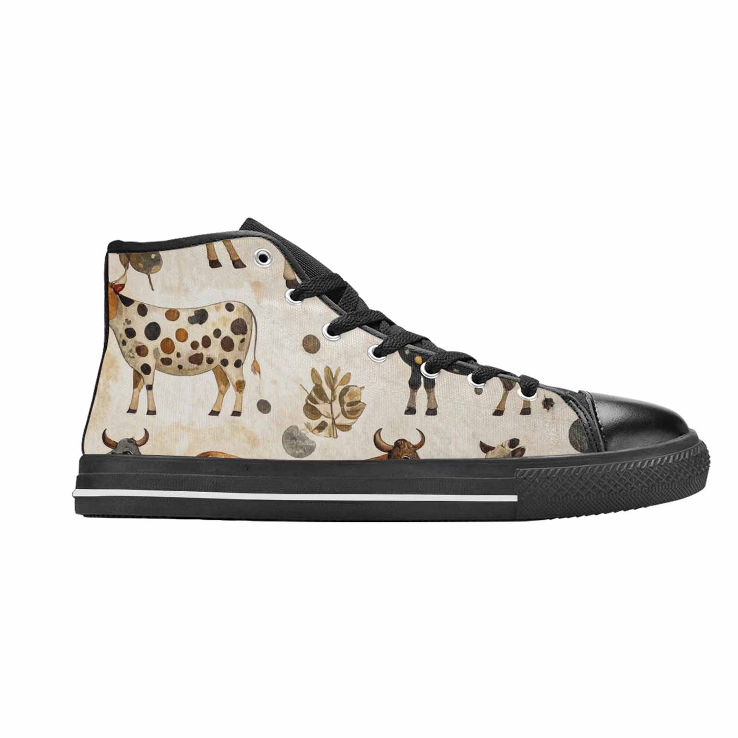 MEN'S Cow Animal Print High Top Canvas Y2K Sneakers