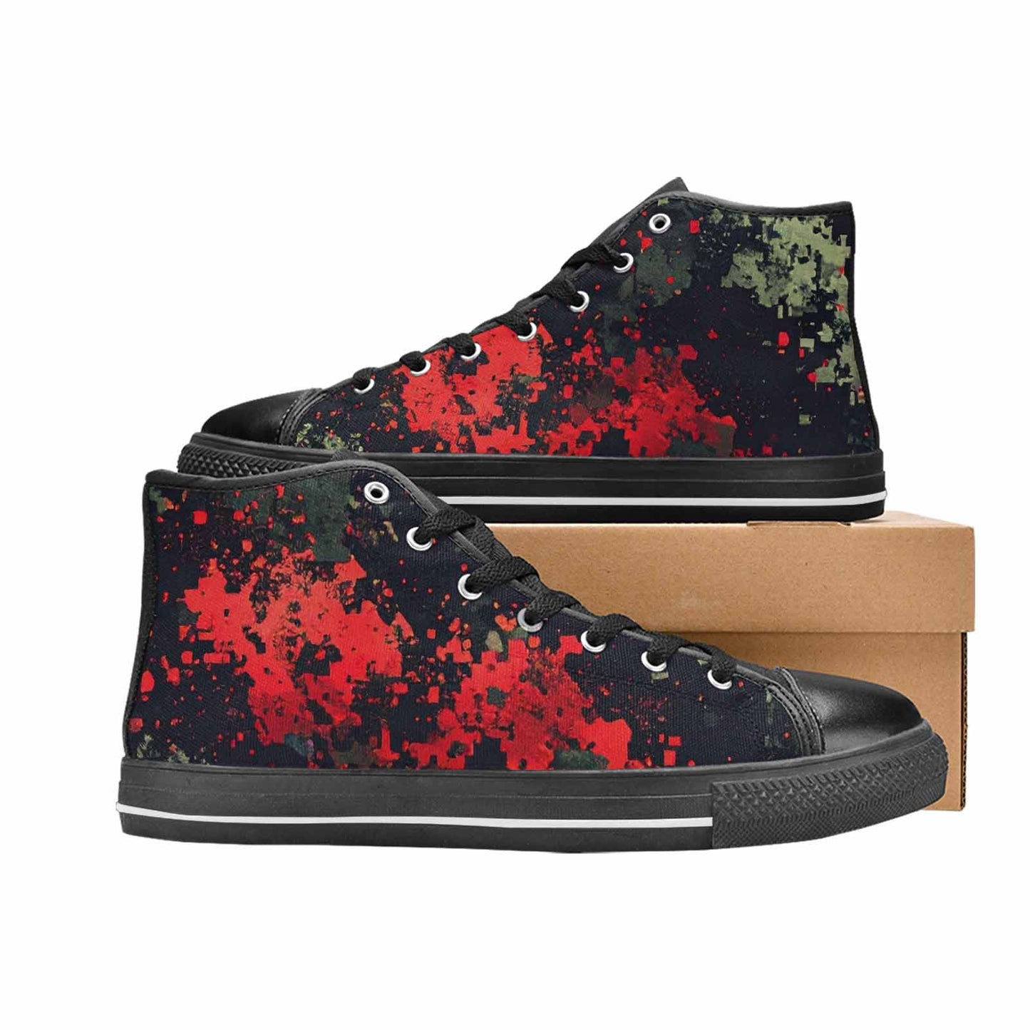 WOMEN'S Military Camouflage Blotch High Top Canvas Cottagecore Custom Shoes