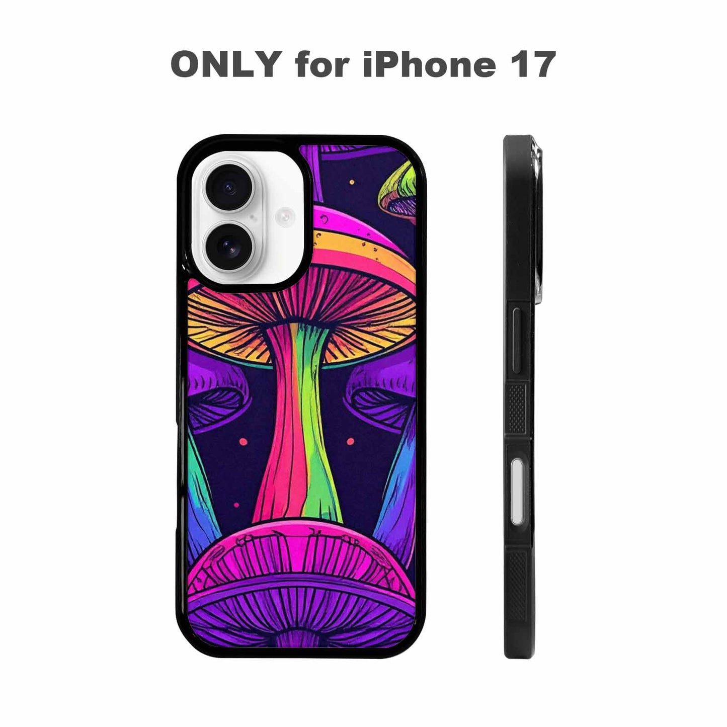 iPhone 17 Case — Psychedelic Mushroom Cartoon Pattern Cartoon Cute, Custom Phone Case