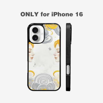 iPhone 16 Case — Gemini Twins Zodiac Pattern Seamless Repeat, Unique Phone Case Design