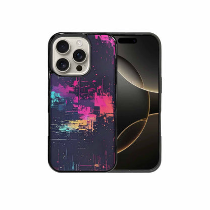 iPhone 16 Pro Case — Glitch Dark Art Seamless Pattern Vibrant, Custom Designed Case Cover