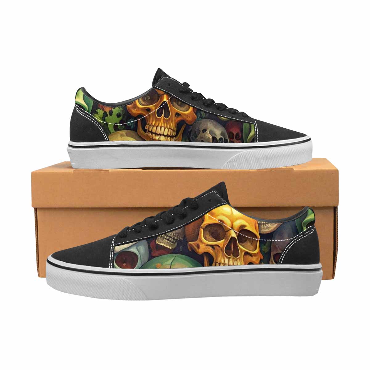 WOMEN'S Skulls  Camo Skulls Lace-Up Canvas Y2K Shoes