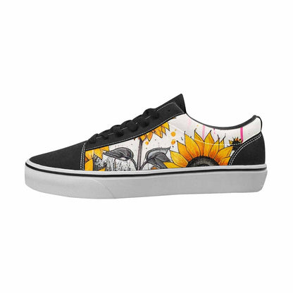 MEN'S Sunflowers Black & Pink Ink Canvas Boutique Dreamcore All Over Print Shoes