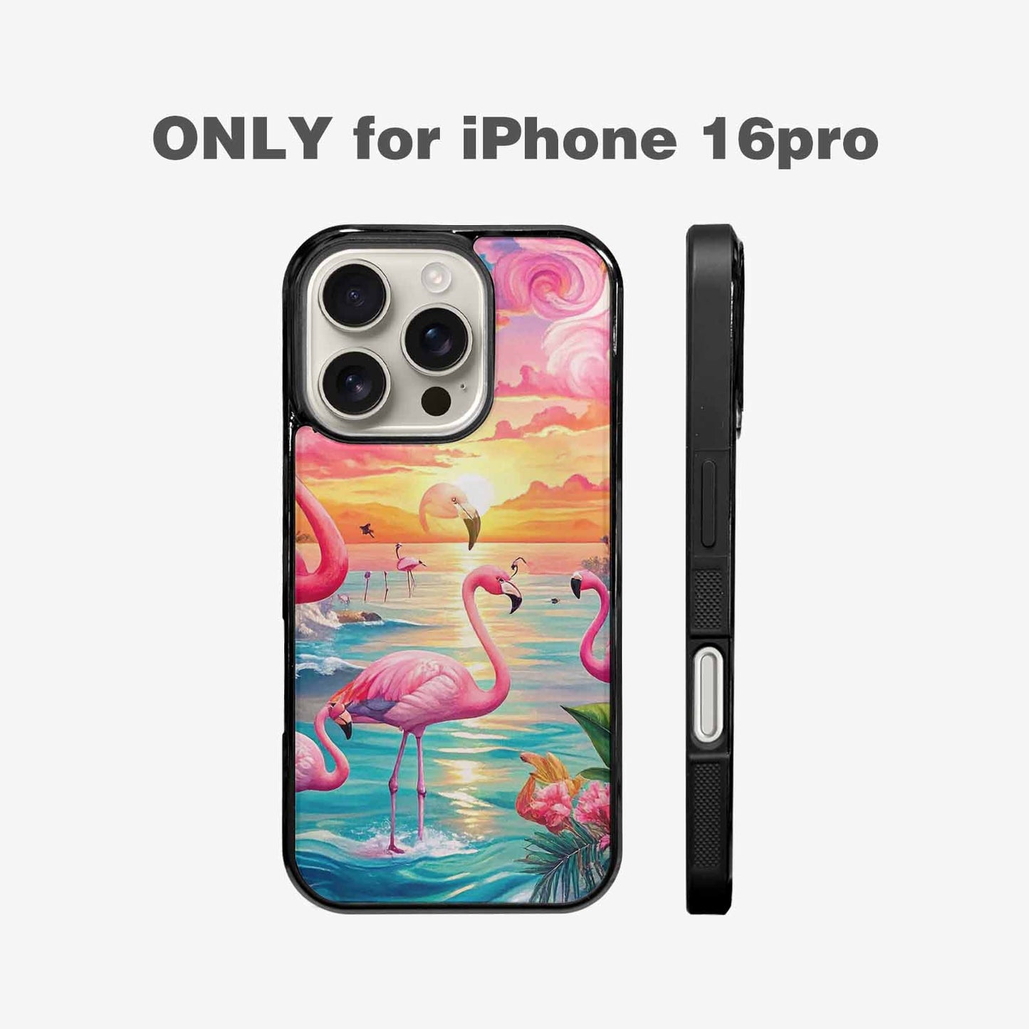 iPhone 16 Pro Case — Flamingo Tropical Flamingo Tropical Pattern Hundreds, Personalized Phone Case