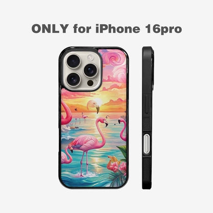 iPhone 16 Pro Case — Flamingo Tropical Flamingo Tropical Pattern Hundreds, Personalized Phone Case