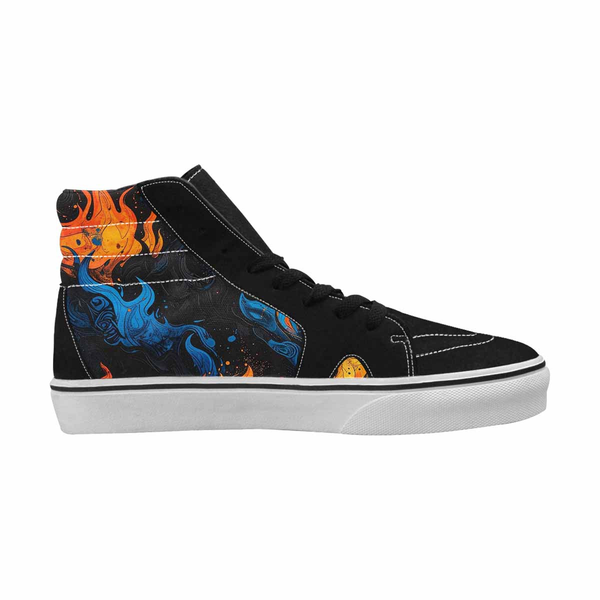 MEN'S Flame Burst High Top Canvas Vivid Custom Sneakers