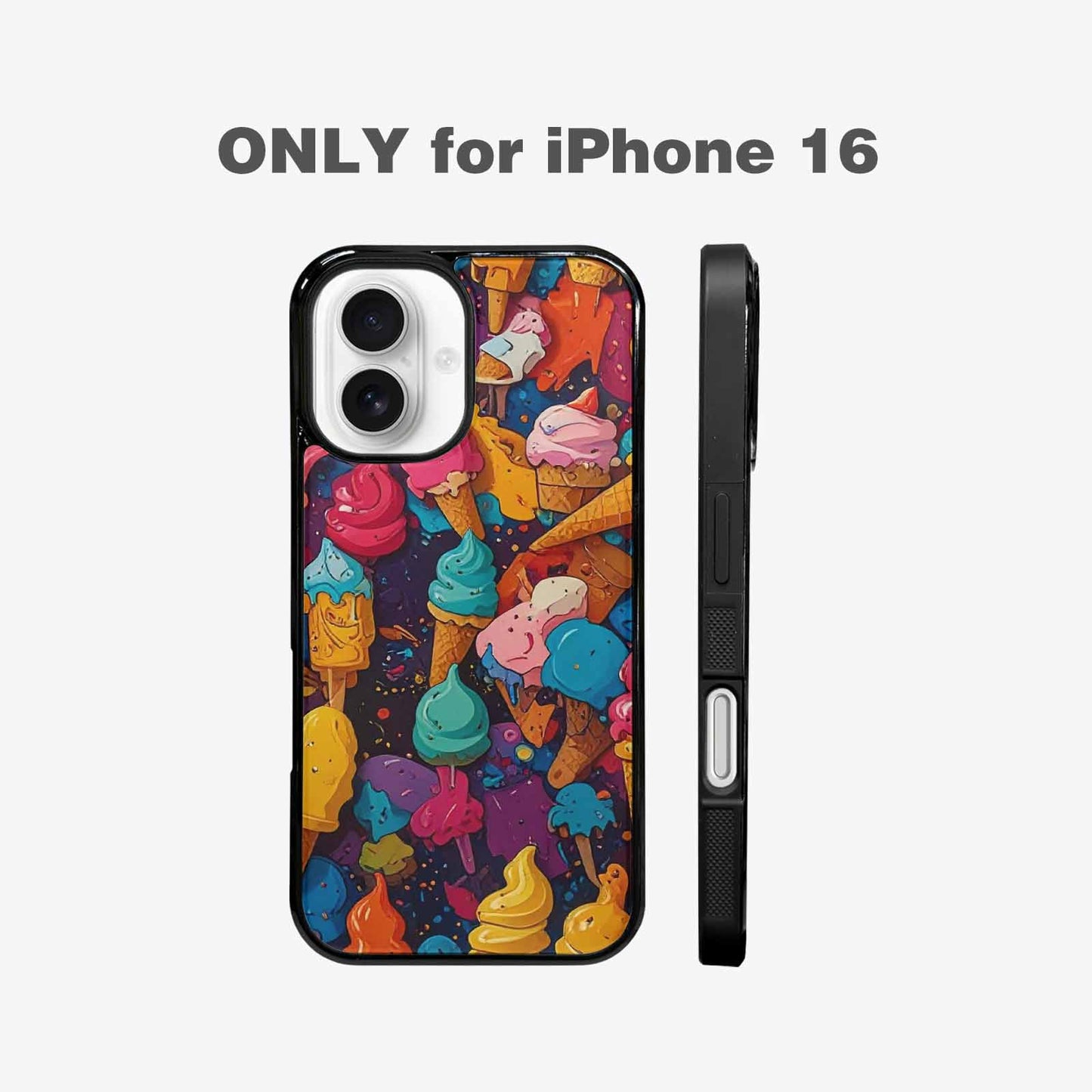 iPhone 16 Case — Ice Cream Motif Ice Cream Motifs, Personalized Phone Case