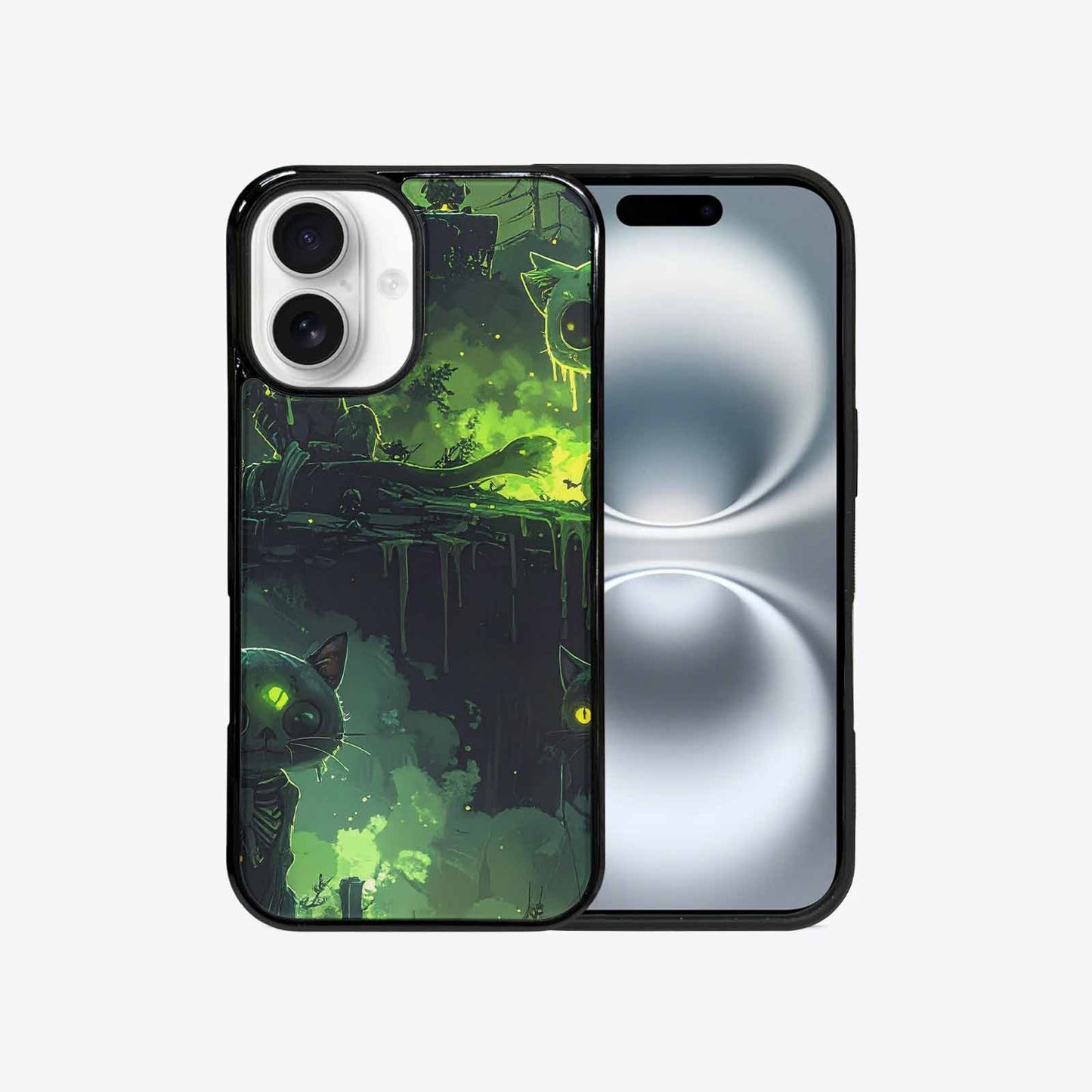 iPhone 16 Case — Toxic Melting Skeleton Cats Small Toxic, Personalized Phone Case