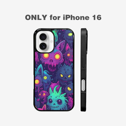 iPhone 16 Case — Mixed Toxic Glow Creature Pattern Hundreds, Personalized Phone Case