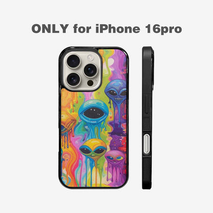 iPhone 16 Pro Case — Aliens Tie Dyemelting Aliens P Bod, Custom Printed Phone Case