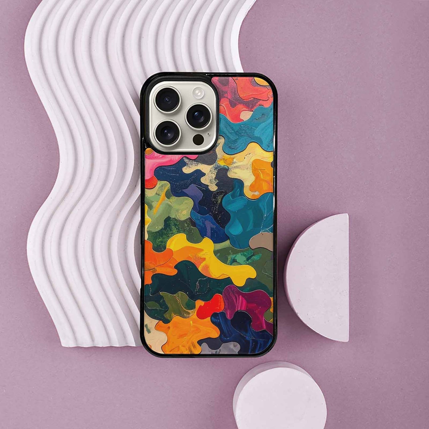 iPhone 16 Pro Max Case — Camo Patches Full Color Vibrant Camo, Personalized Phone Case