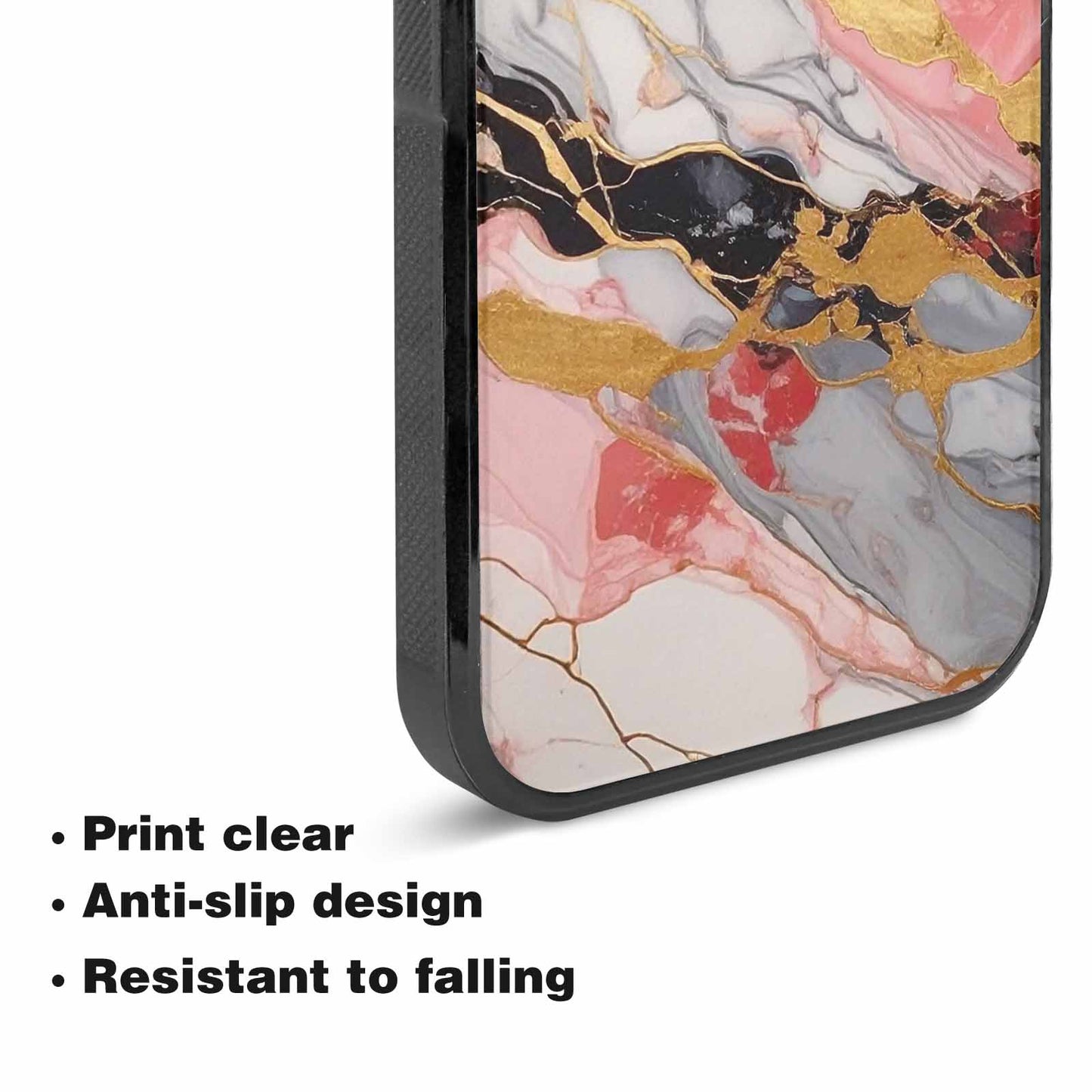 iPhone 15 Plus Case — Marble Vein Marble Veins Pattern Hundreds, Customized Protective Case