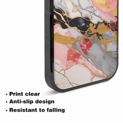 iPhone 15 Plus Case — Marble Vein Marble Veins Pattern Hundreds, Customized Protective Case