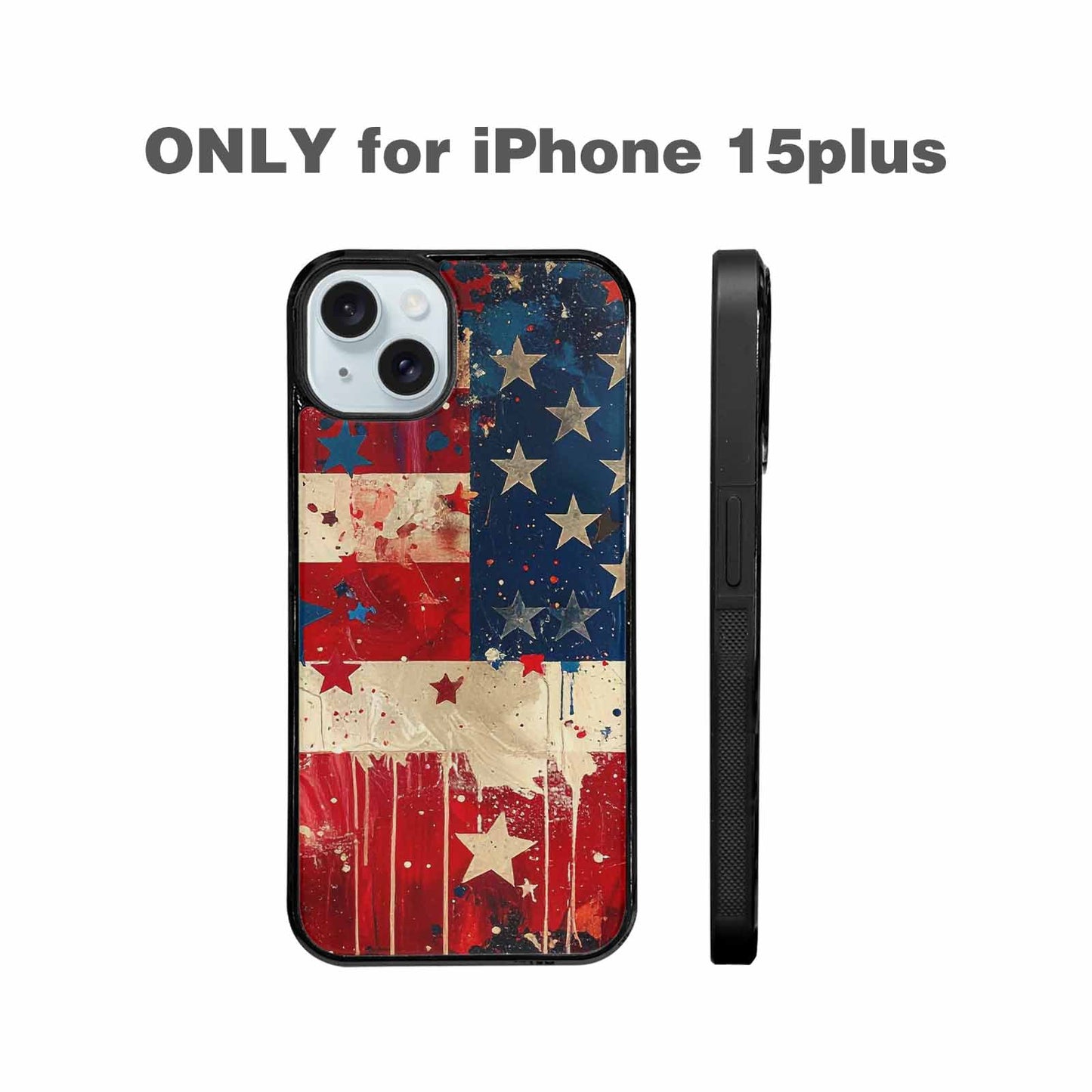 iPhone 15 Plus Case — Patriotic Stars And Stripes American Stars, Custom Print Case Cover