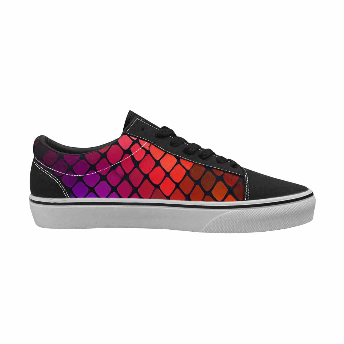 WOMEN'S Dark Snake Print Canvas Lace-Up Dreamcore Custom Shoes