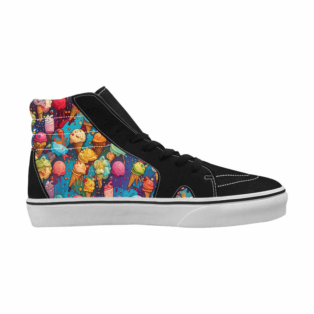 MEN'S Ice Cream Motif Ice High Top Canvas Kaleidoscope Sneakers