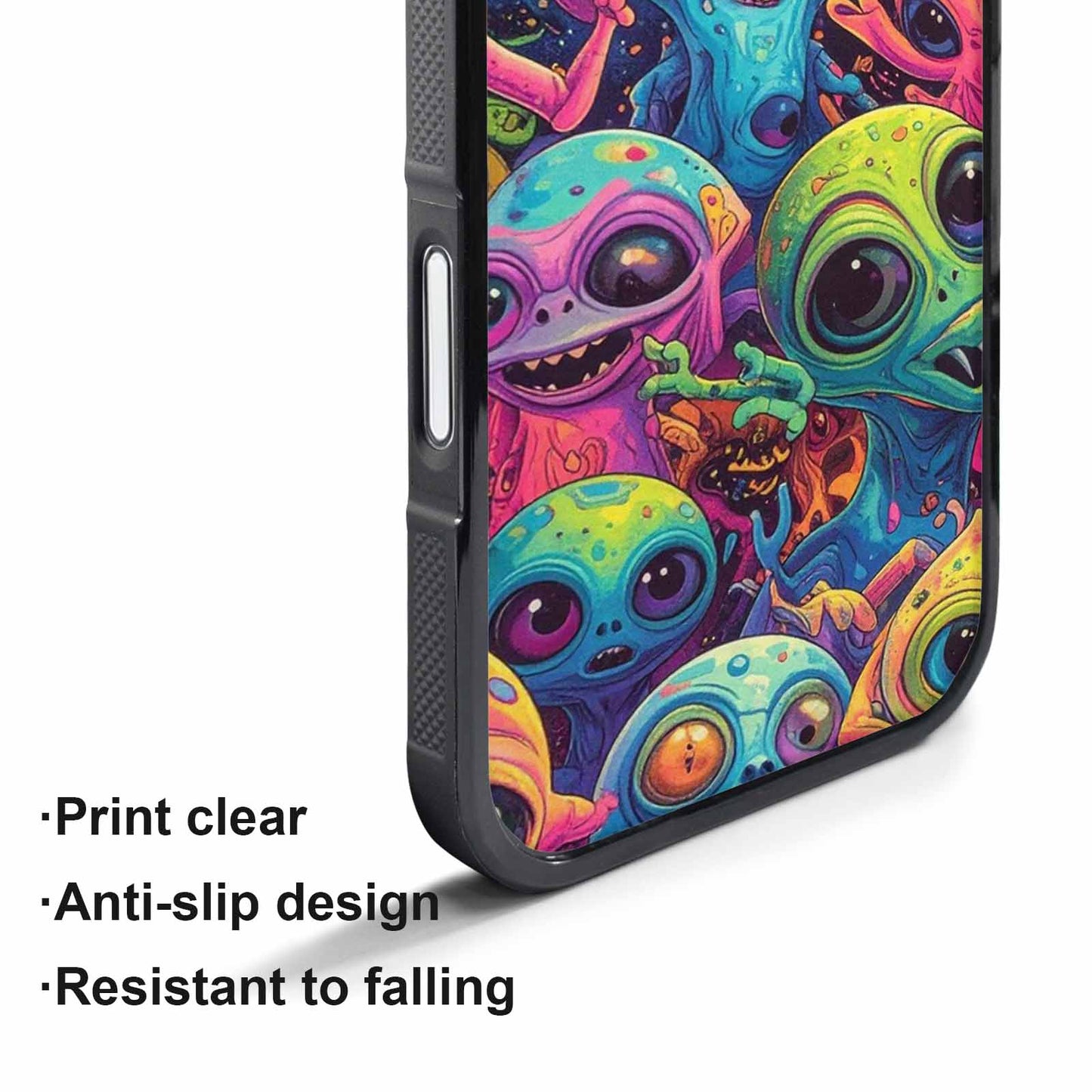 iPhone 17 Pro Case — Seamless Tileable Pattern Of Overlapping Alien, Custom Designed Case Cover