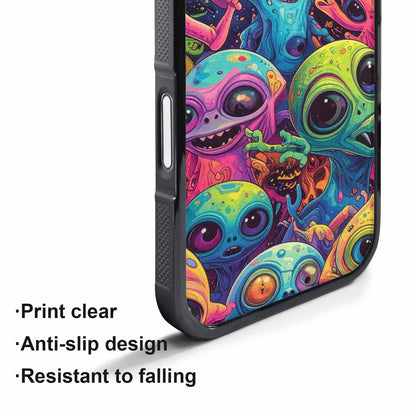 iPhone 17 Pro Case — Seamless Tileable Pattern Of Overlapping Alien, Custom Designed Case Cover